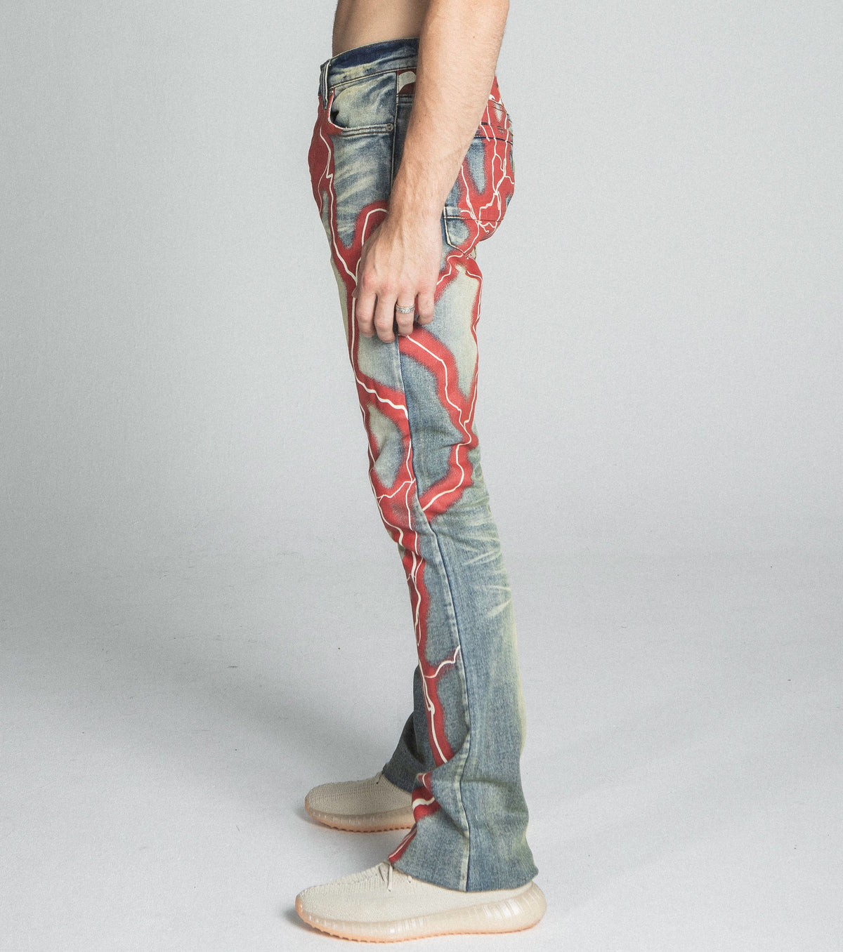 AJ24SK LIGHTNING STACKED JEANS