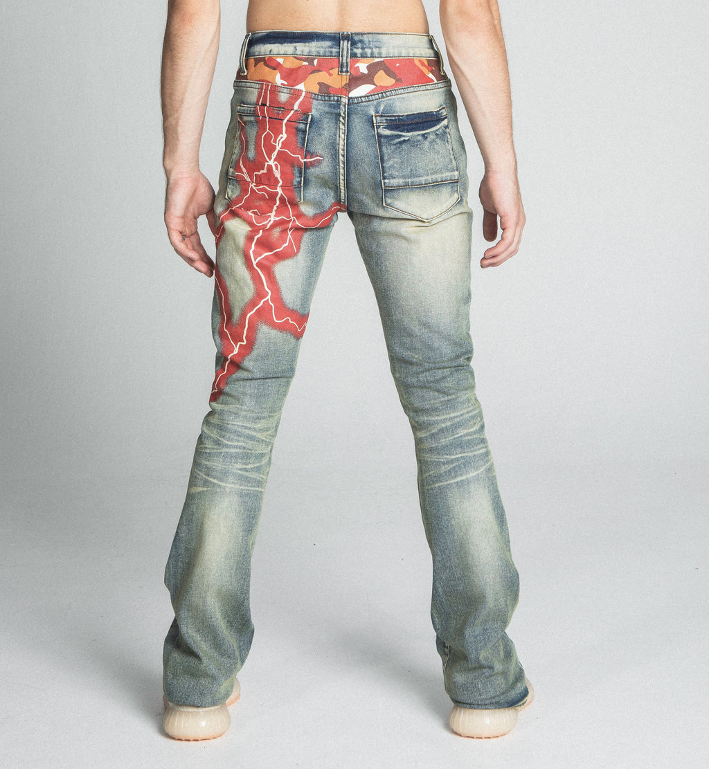 AJ24SK LIGHTNING STACKED JEANS
