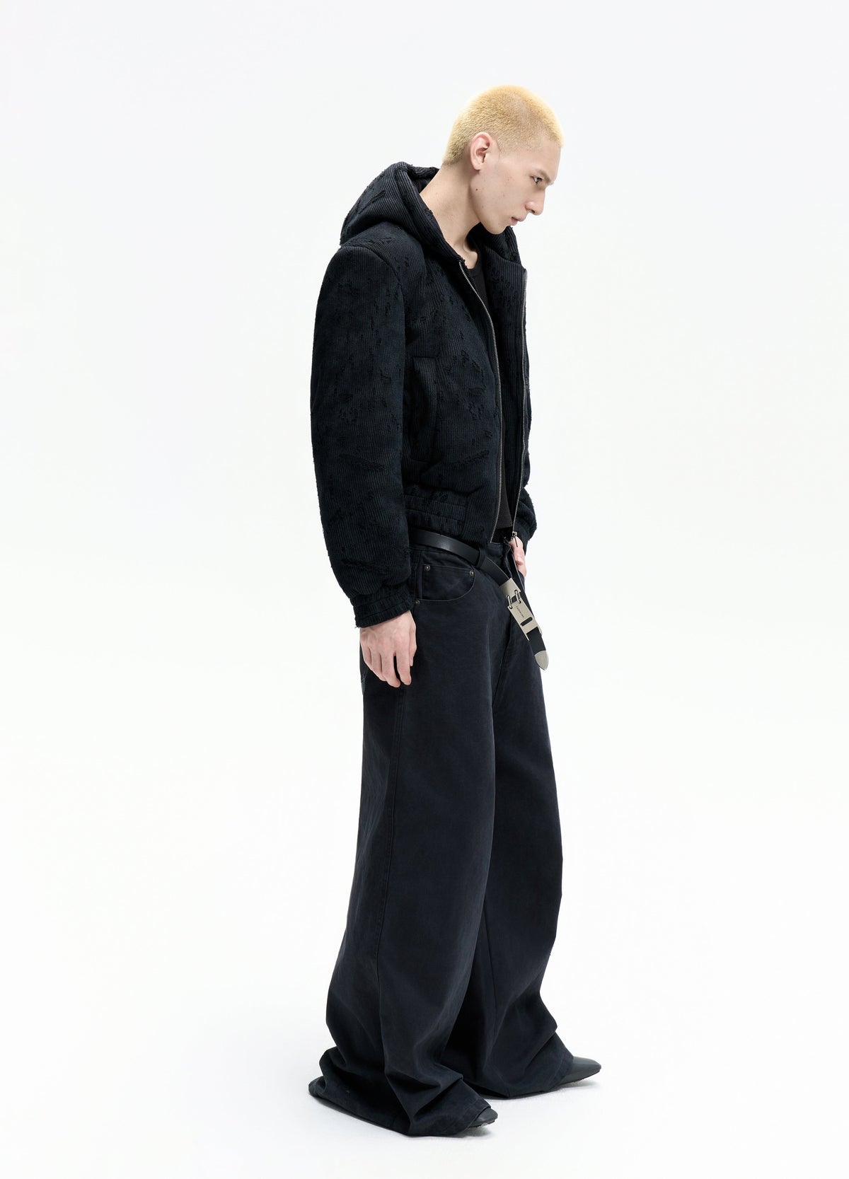 25FW WASHED BLACK BAGGY DENIM