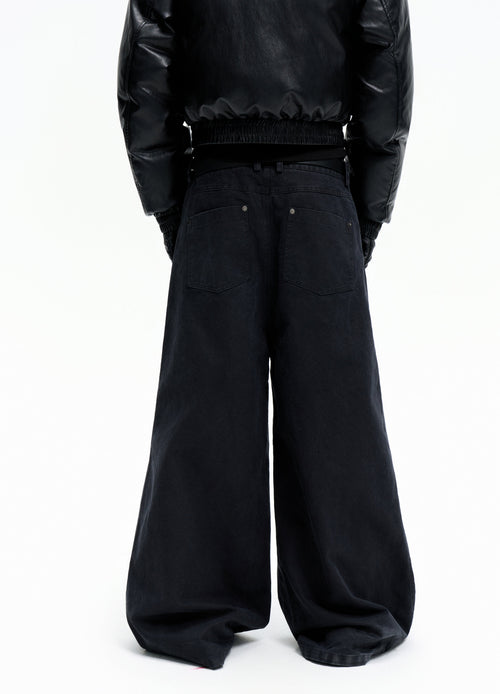 25FW WASHED BLACK BAGGY DENIM