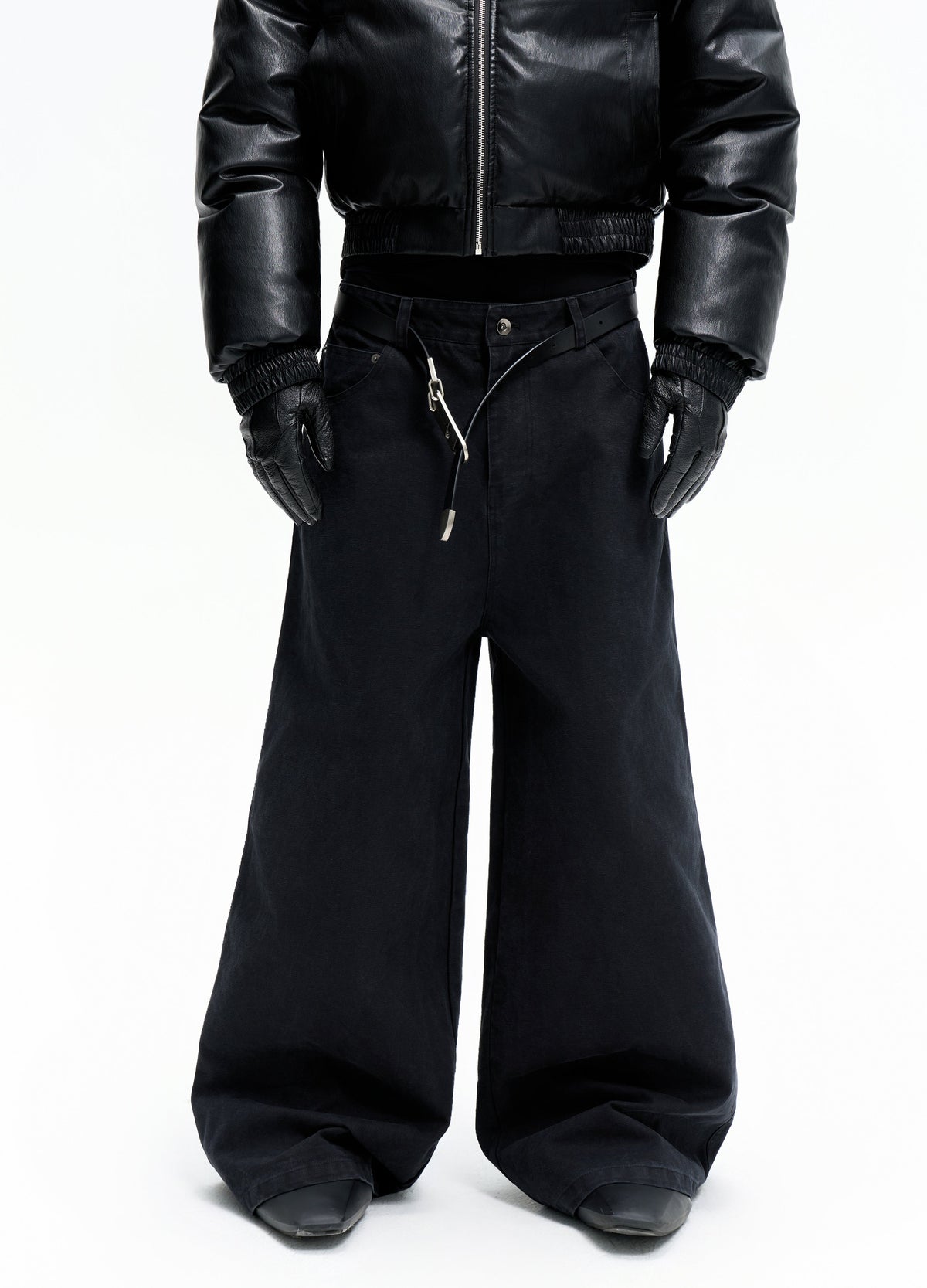 25FW WASHED BLACK BAGGY DENIM