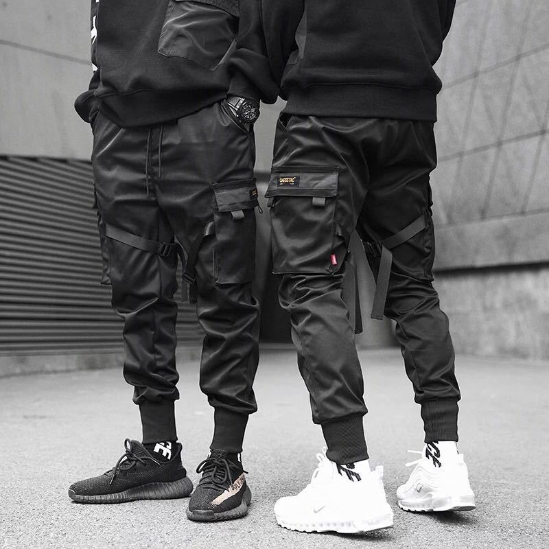 Techwear Strap Joggers – Matte Black