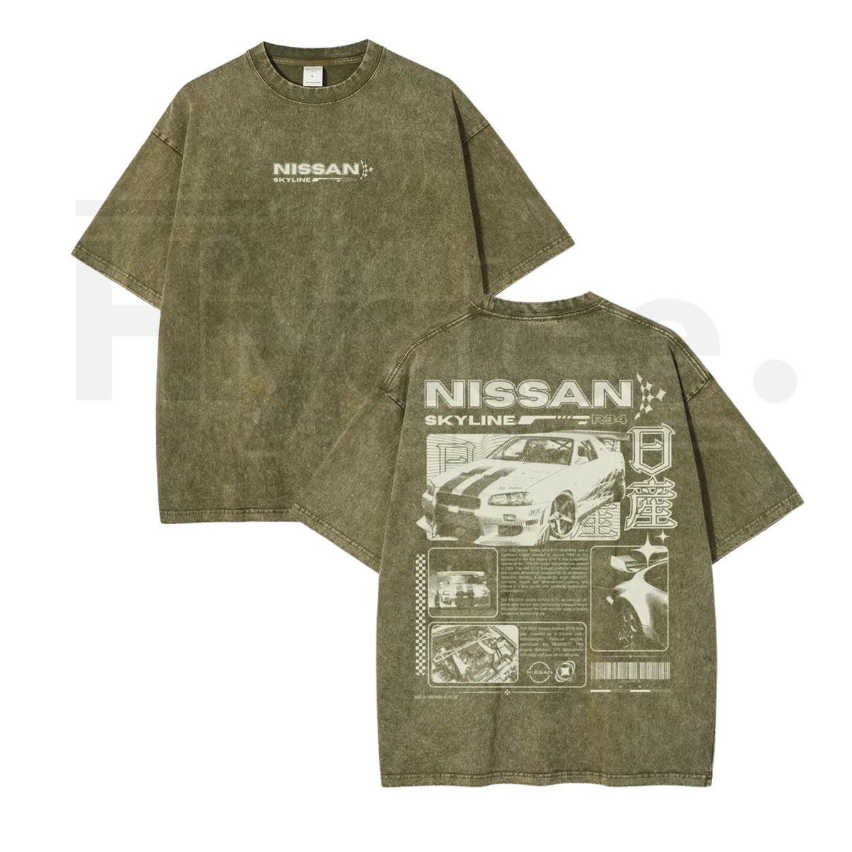 JDM Sports Car Vintage Washed Tee