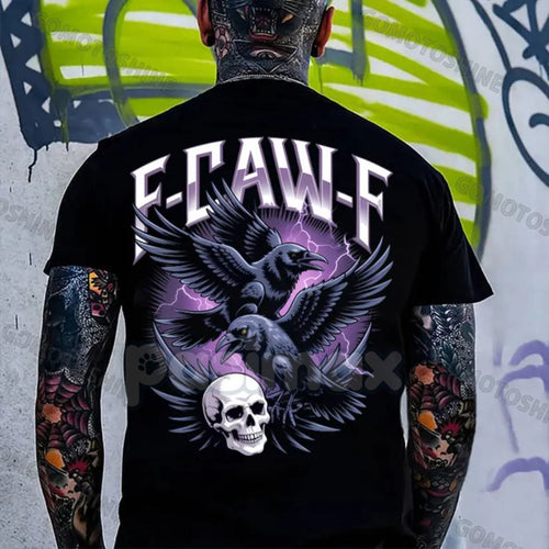 "Mortality Call" Crow & Skull Graphic Tee