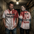 Unisex Horror Theme Graphic "Bloody" Baseball Jersey