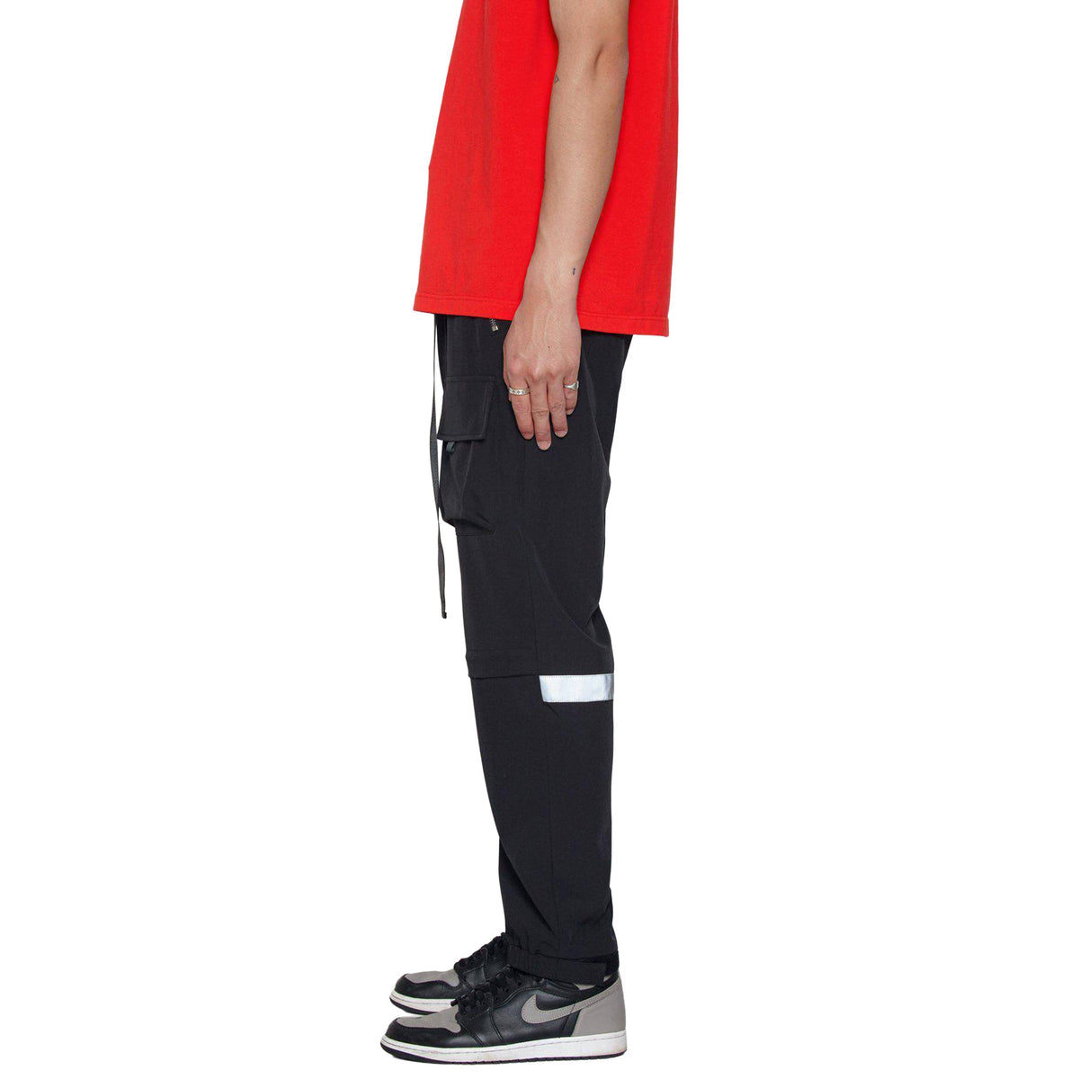 Men's Reflective Wind Cargo Pants in Black - Konus Brand