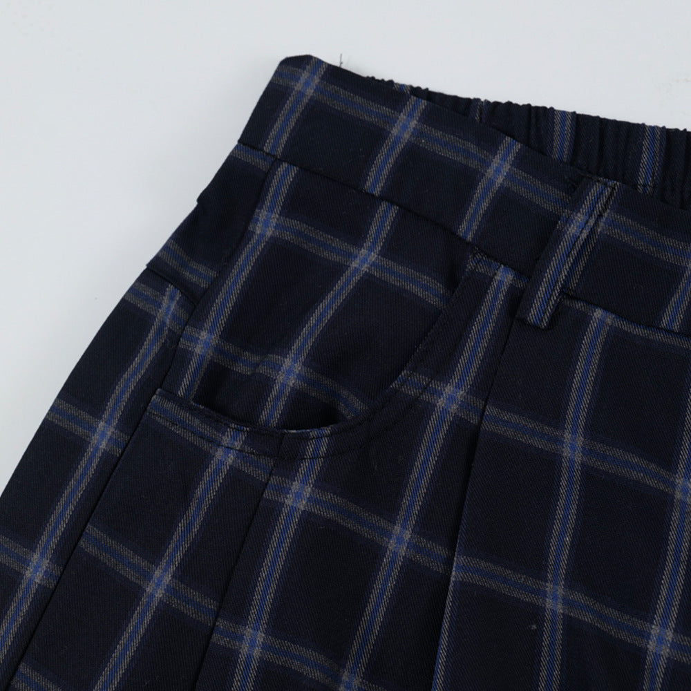 Retro Plaid Wide-Leg Pants – Men's