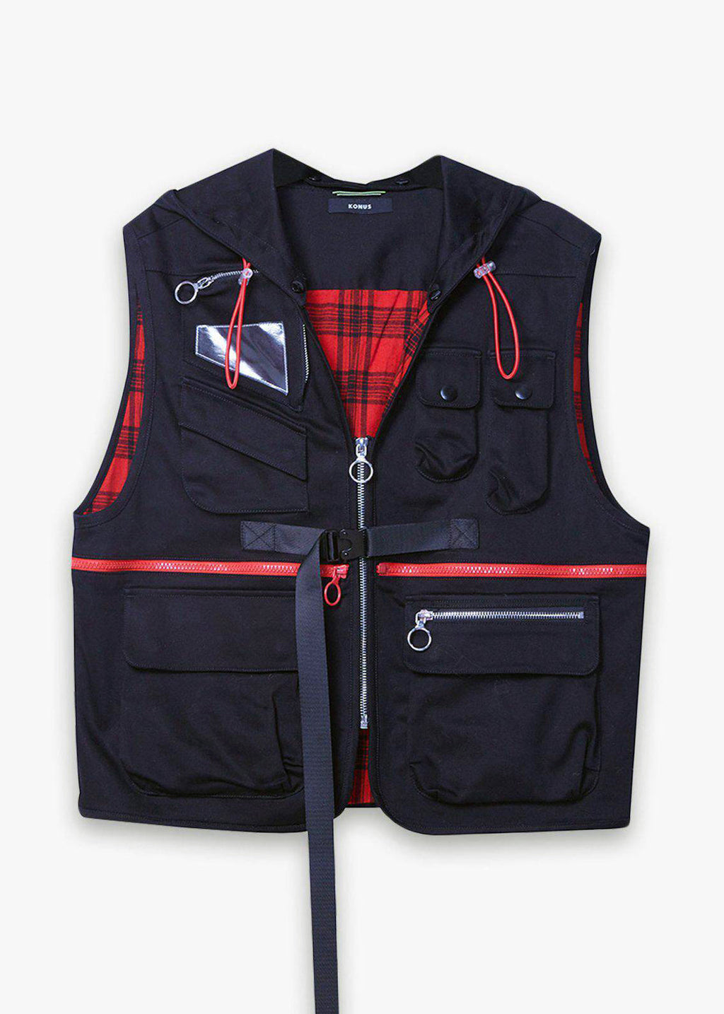 Men's Utility Fashion Vest in Black - Konus Brand