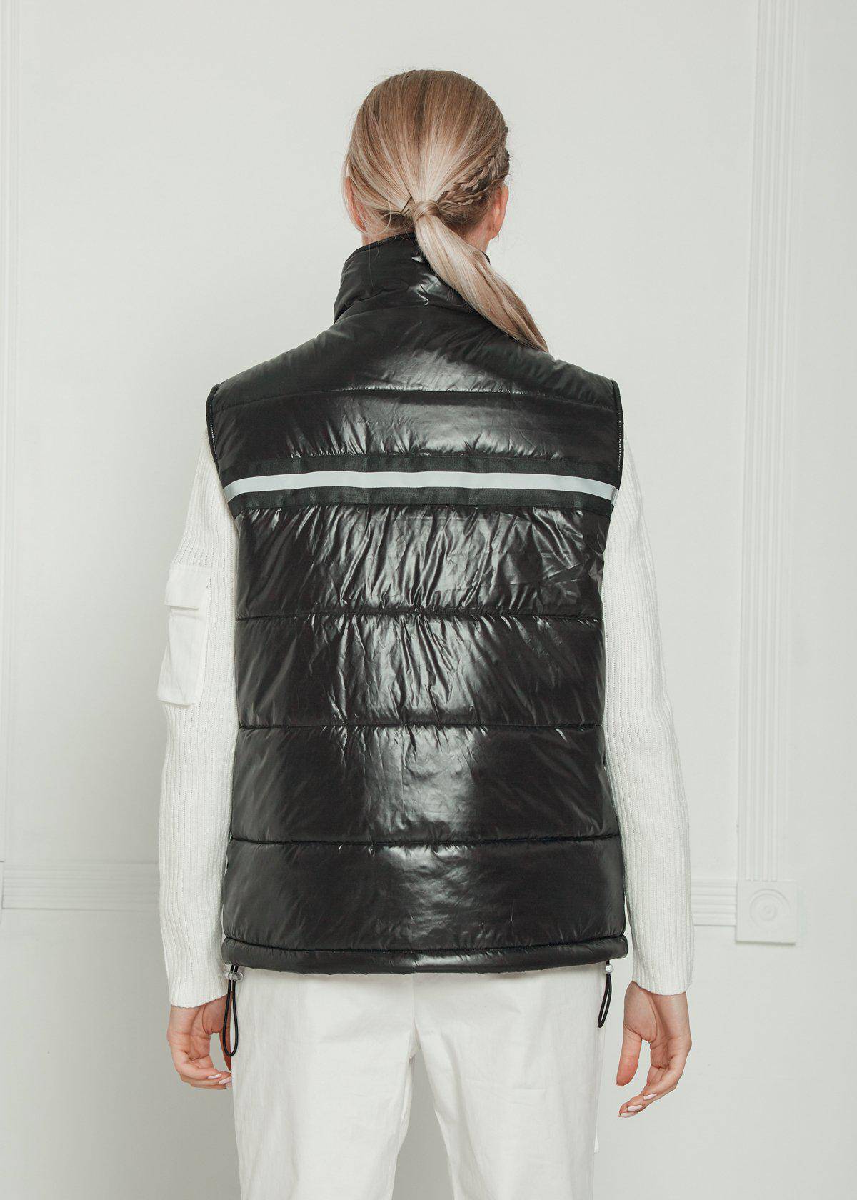 Men's Zip-Up Puffer Vest in Black - Konus Brand