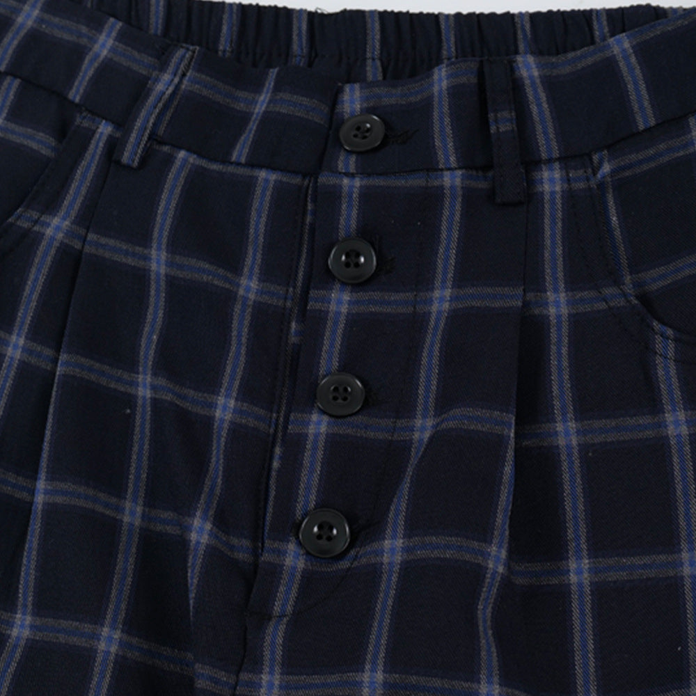 Retro Plaid Wide-Leg Pants – Men's