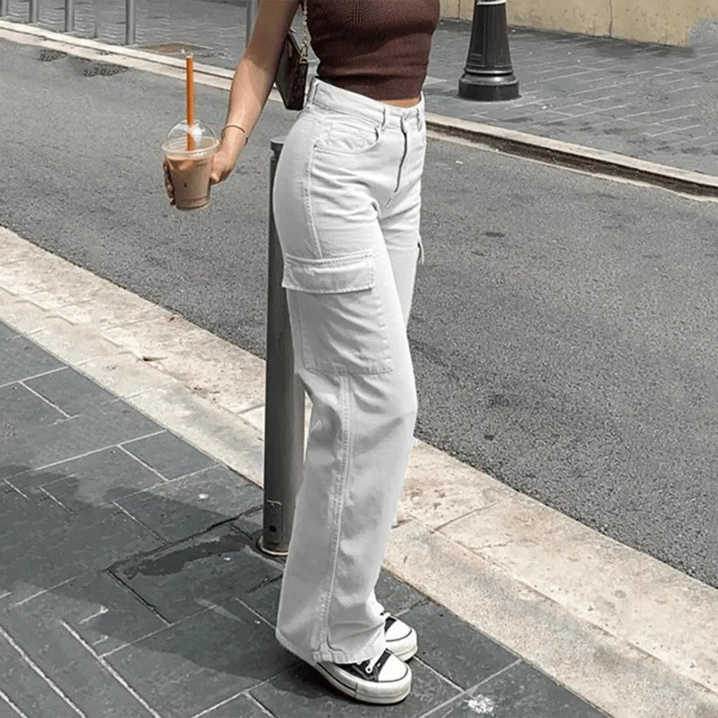 Baggy Wide-Leg Cargo Pants – Women's