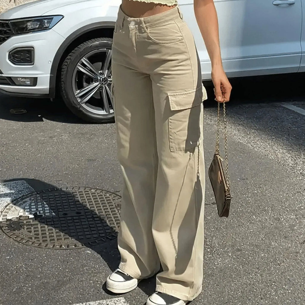 Baggy Wide-Leg Cargo Pants – Women's