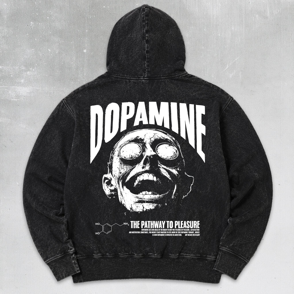 Dopamine Pullover Hoodie Vintage Black