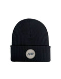 Cuffed Wide Ribbed, Classic Beanie, Black
