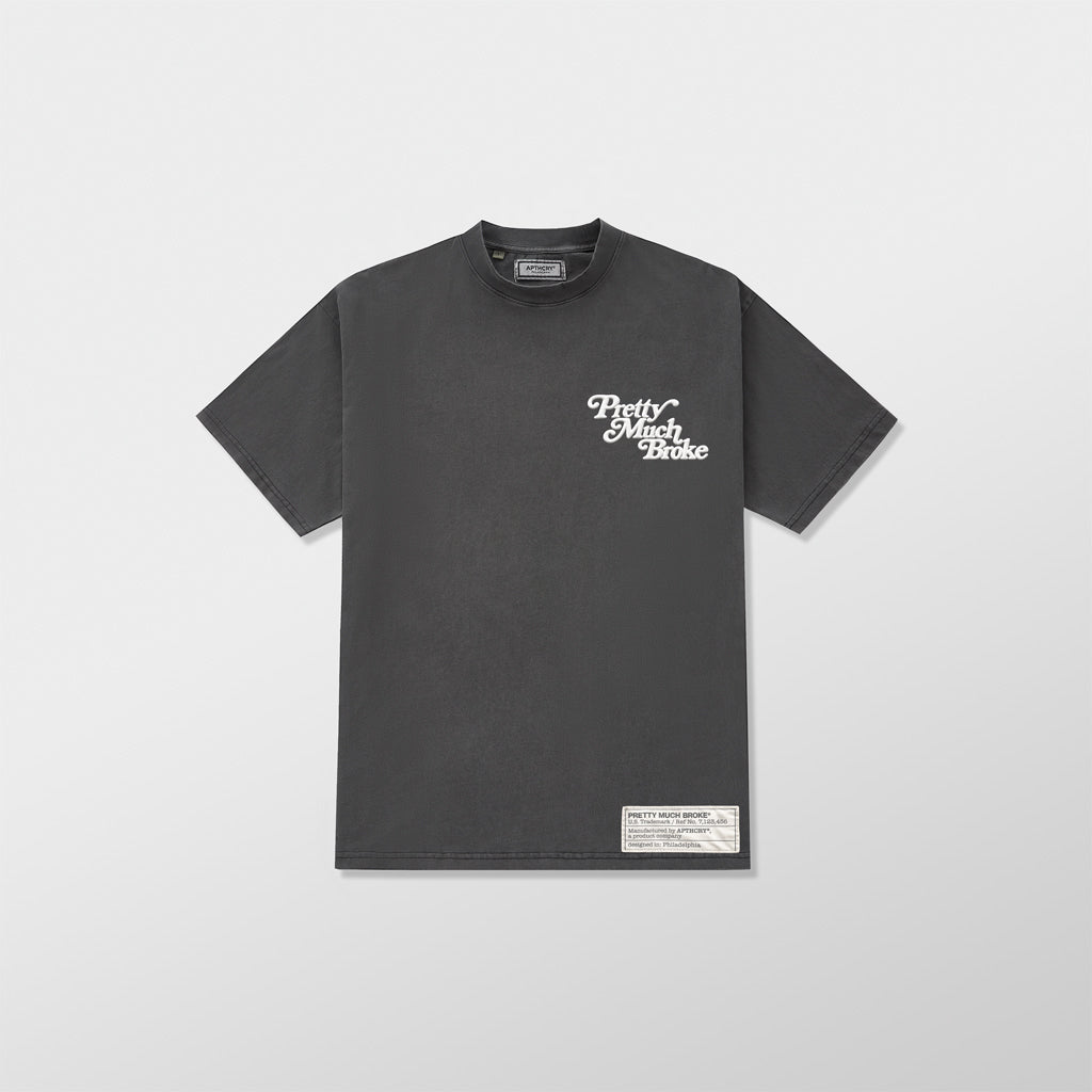 Pretty Much Broke® Puff Print Tee - Vintage Black w/ White