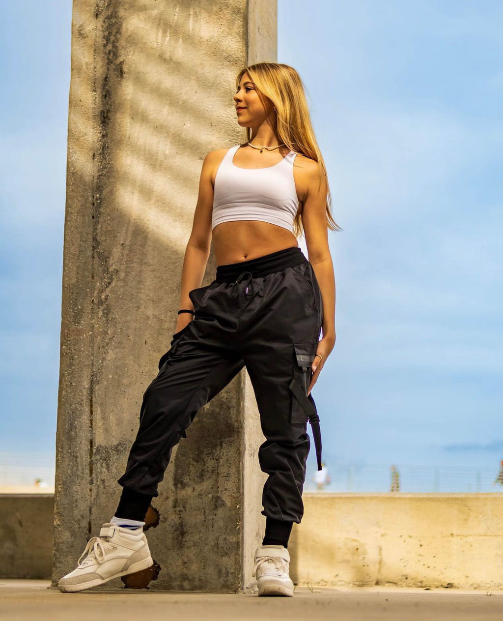 Techwear Strap Joggers – Matte Black