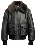 Men's Black G1 Leather Bomber Jacket