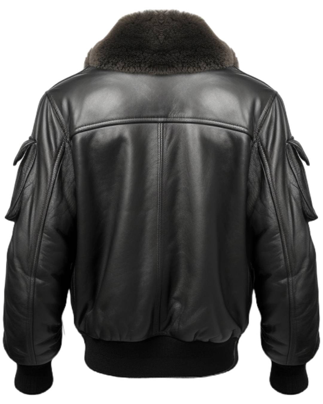 Men's Black G1 Leather Bomber Jacket