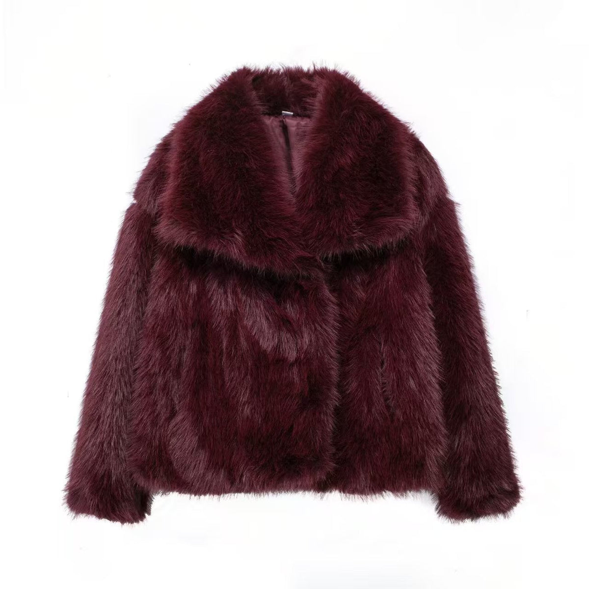 Oversized Faux Fur Coat with Large Lapel