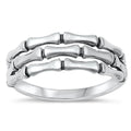 Triple Bone Goth Death Ring – Sterling Silver