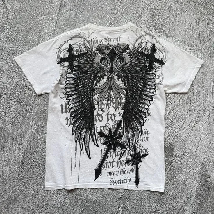 Oversized Gothic Graphic Tee – Women's
