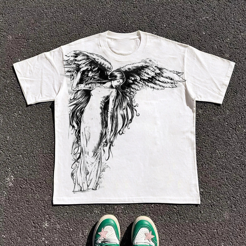 Oversized Gothic Graphic Tee – Women's