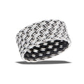 Weave Mesh Wide Wedding Men's Band Ring – Stainless Steel