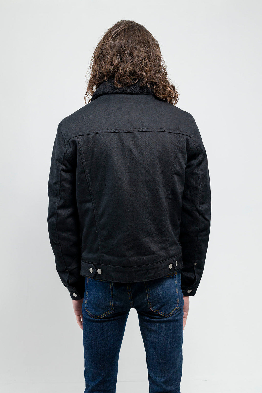 Cain Men's Faux Shearling Twill Trucker Jacket