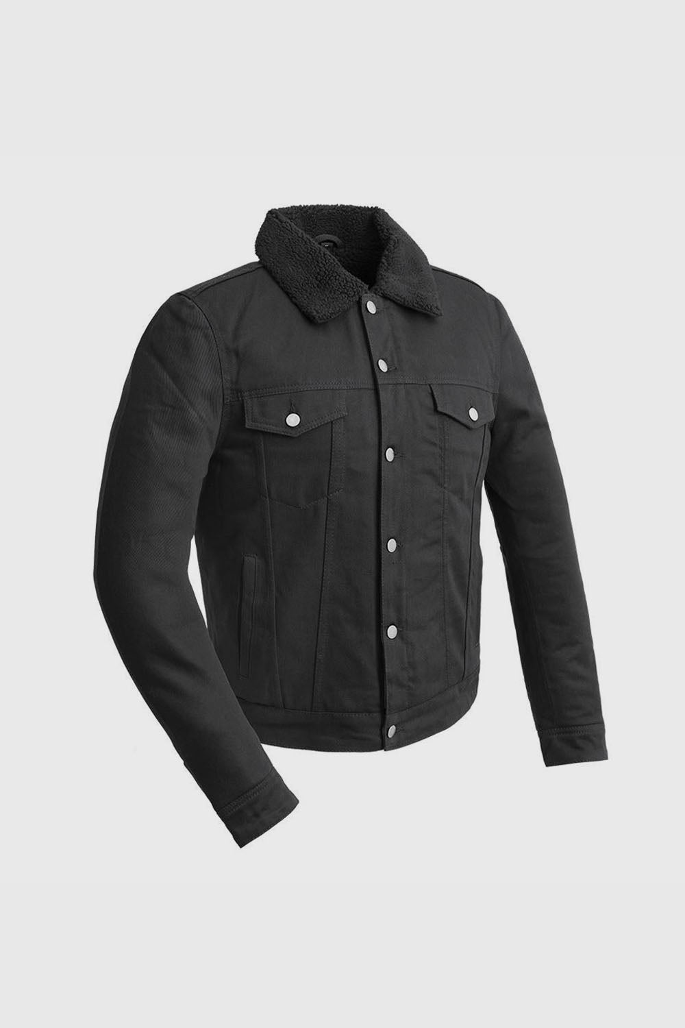 Cain Men's Faux Shearling Twill Trucker Jacket