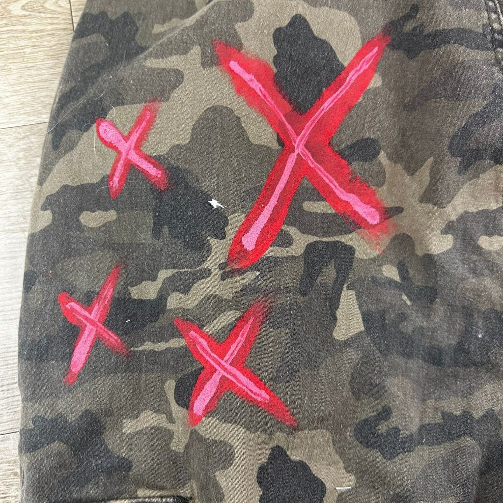 Camo Chaos | Hand-Painted Patchwork Cargo Pants