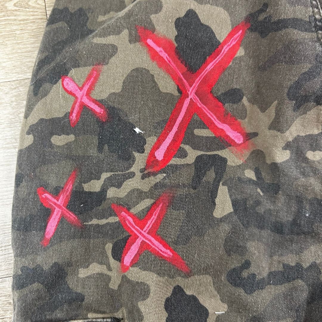 Camo Chaos | Hand-Painted Patchwork Cargo Pants