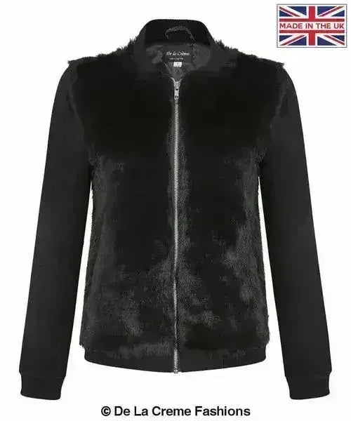 Faux Fur Varsity Bomber Jacket – Women's
