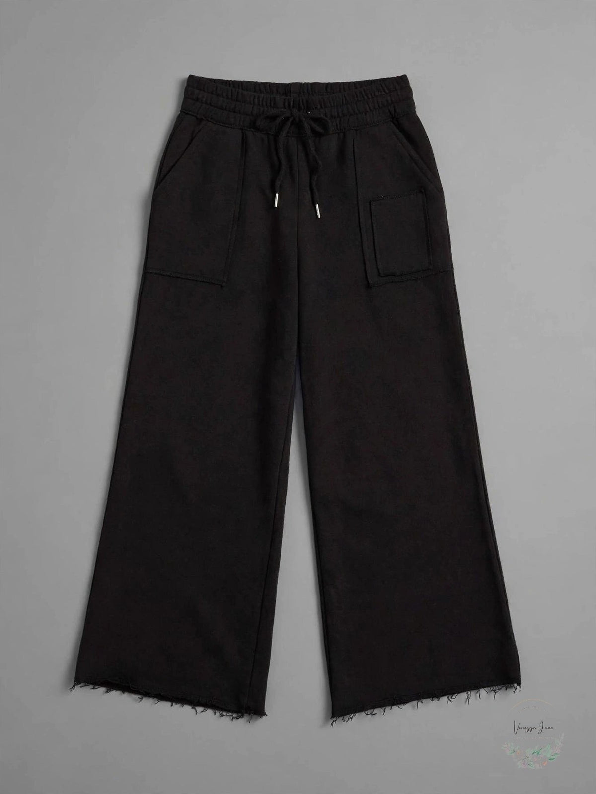 Ideology Womens Black Cropped Wide-Leg Sweatpants