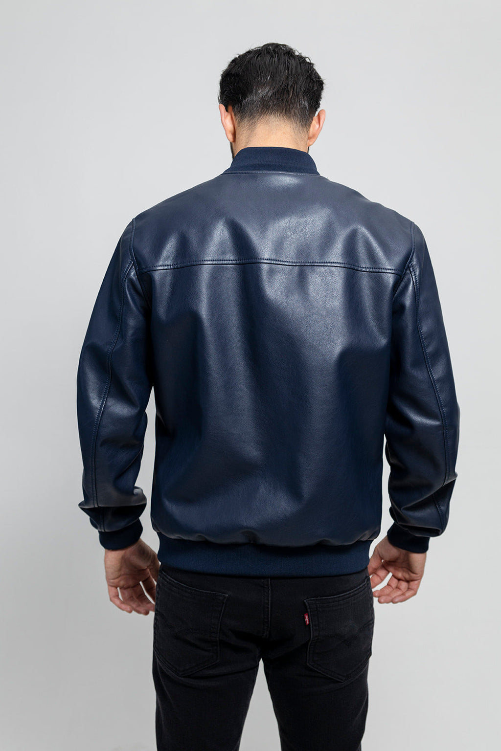 Vegan Leather Bomber Jacket