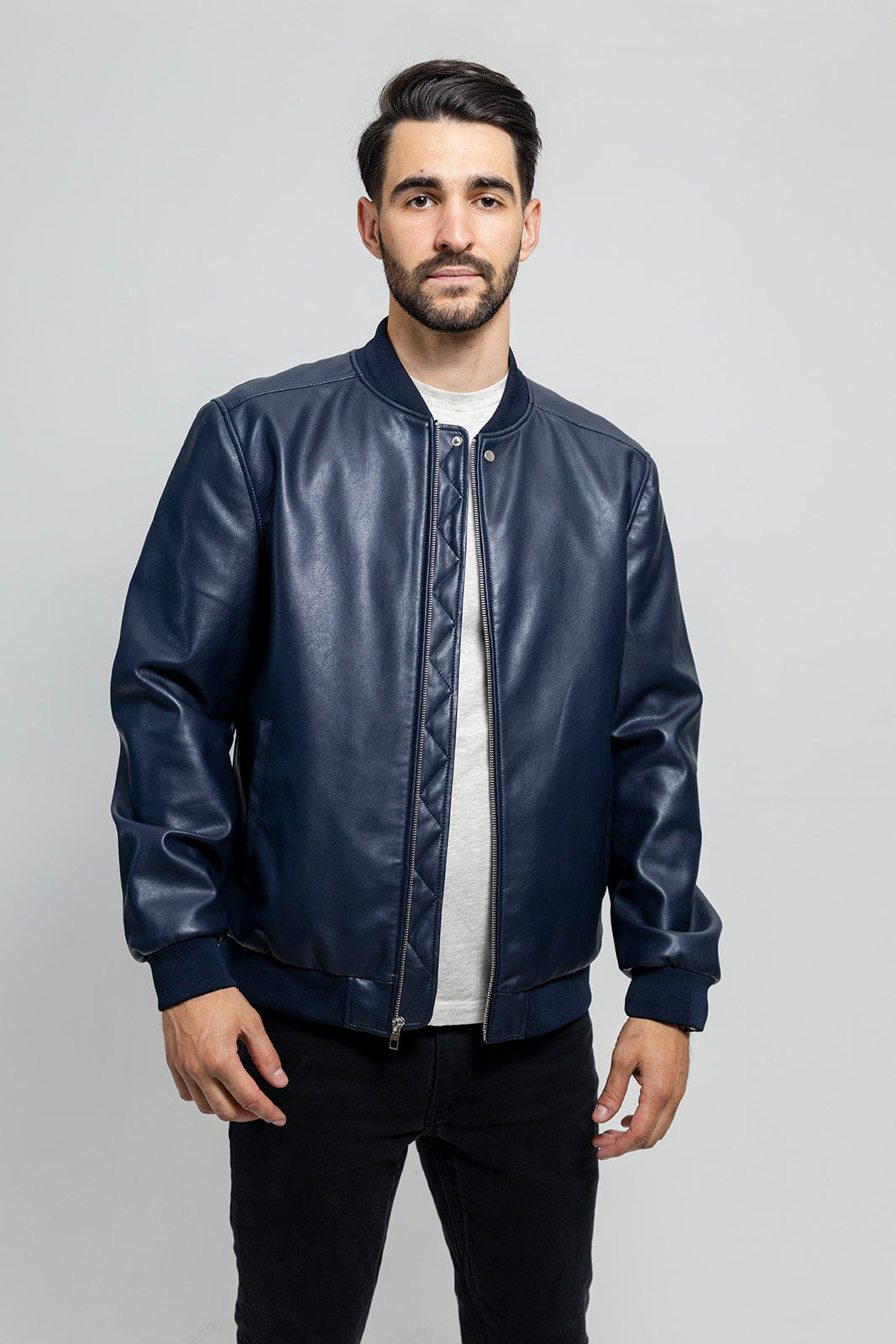 Justin Men's Faux Leather Bomber Jacket