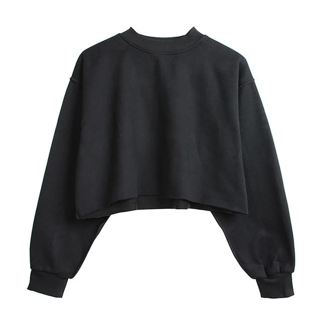 Thick Cotton Crop Pullover – Women's
