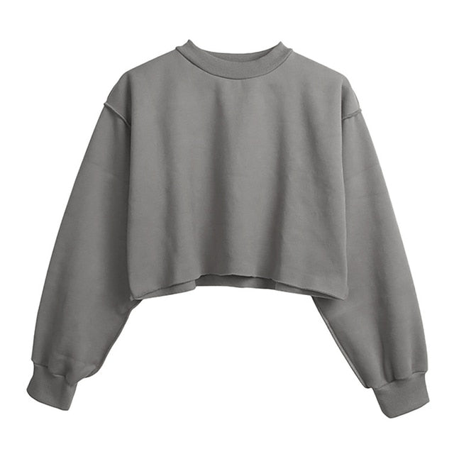 Thick Cotton Crop Pullover – Women's