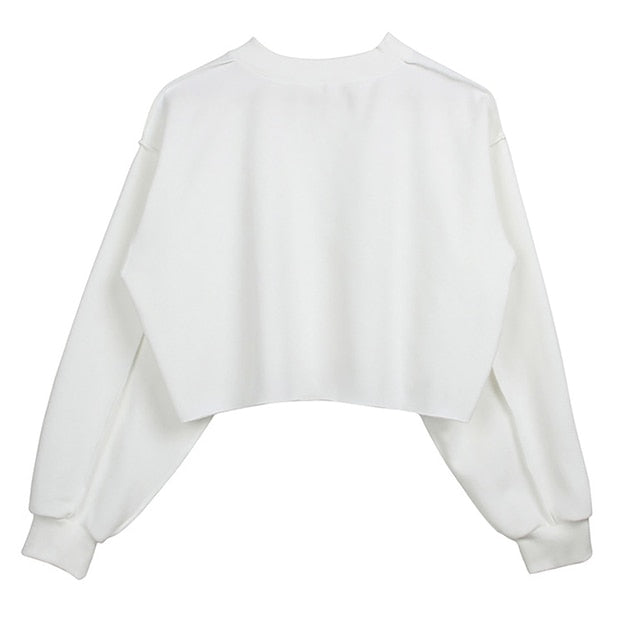 Thick Cotton Crop Pullover – Women's