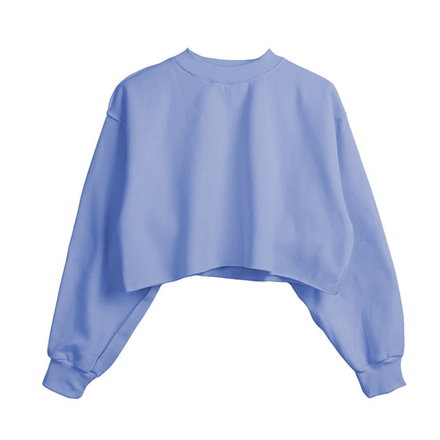Thick Cotton Crop Pullover – Women's