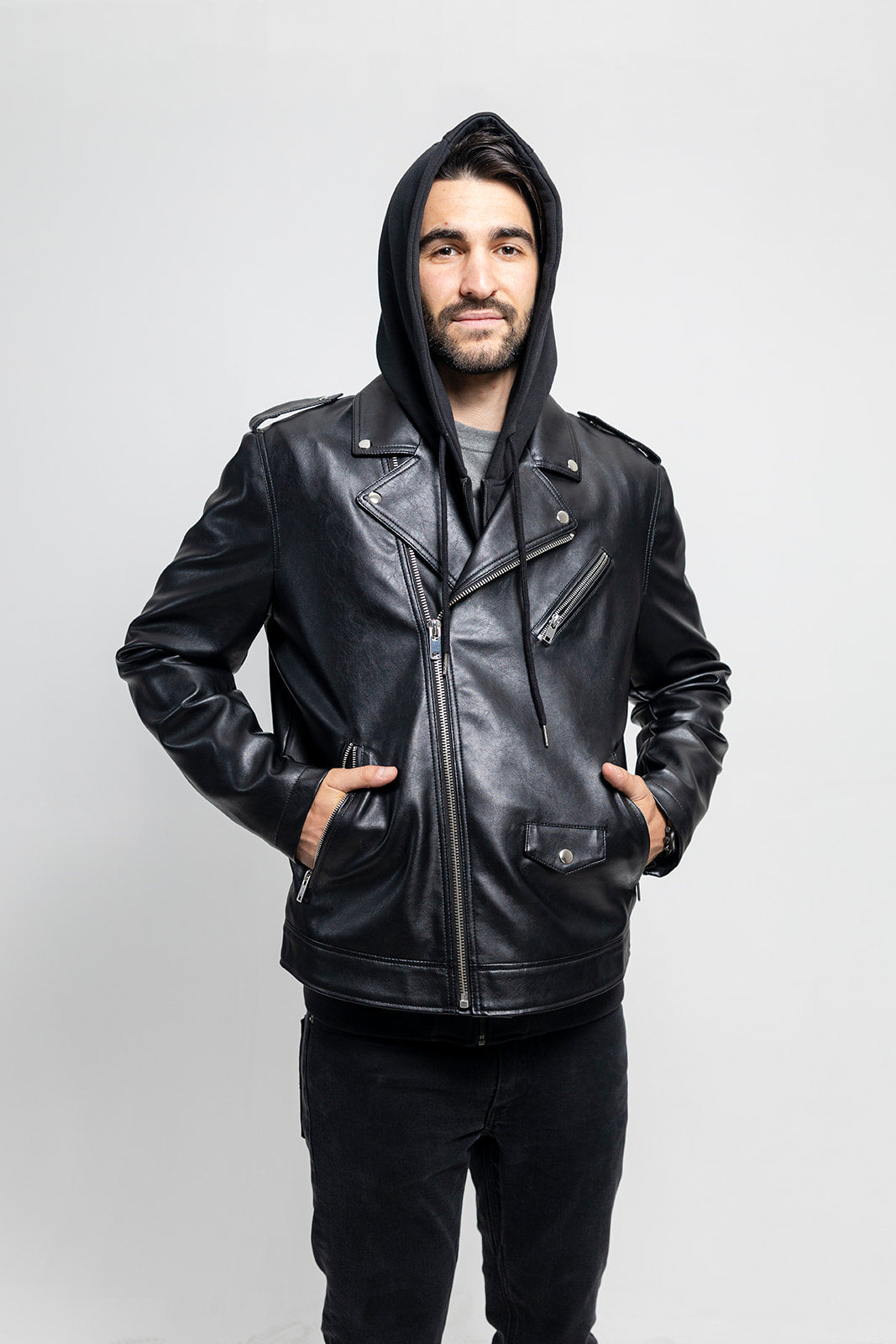 Ralph Men's Faux Leather Motorcycle Jacket