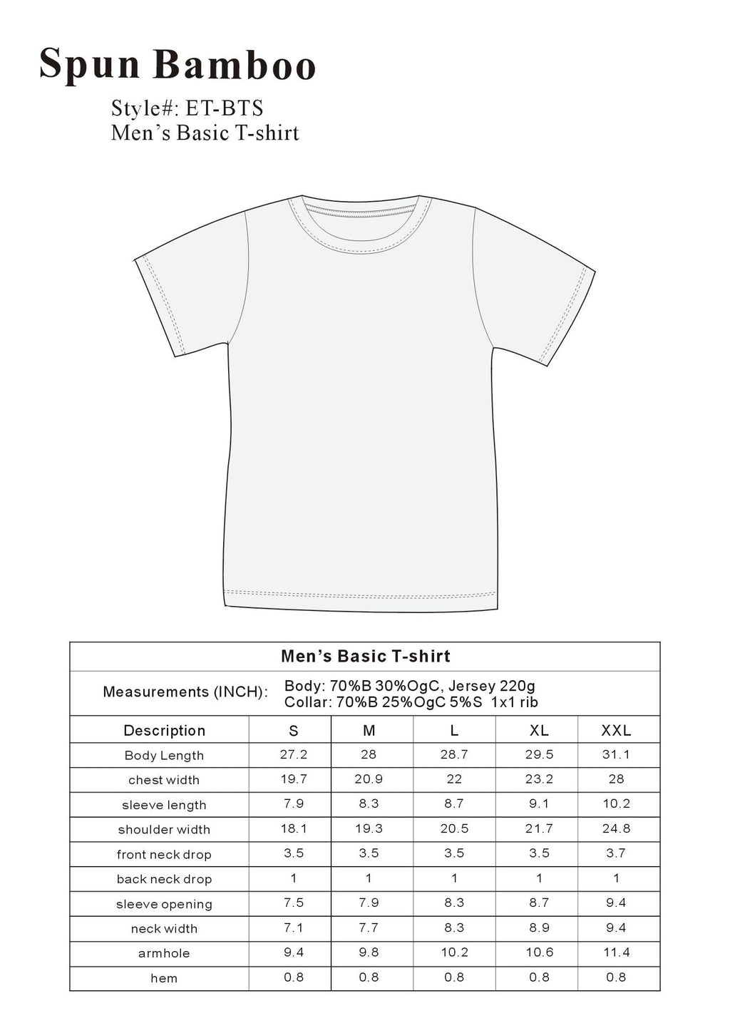 Bamboo Classic Crew Tee – Men's