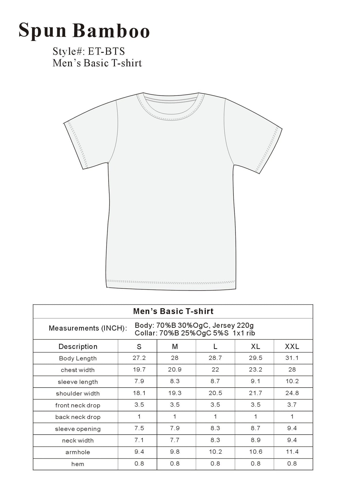 Bamboo Classic Crew Tee – Men's