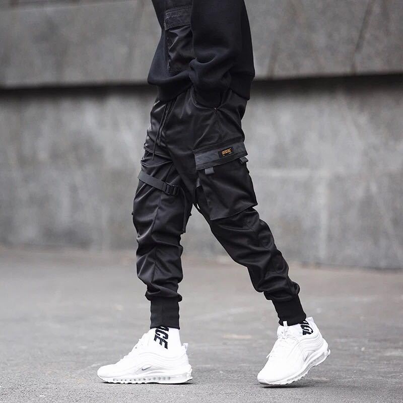 Techwear Strap Joggers – Matte Black