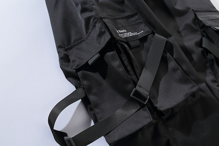 Techwear Strap Joggers – Matte Black